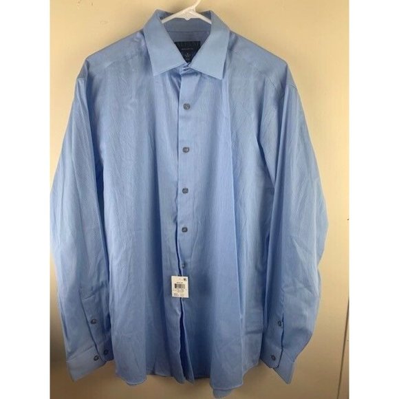 Alfani Size M 15 15.5 34/35 Mens Blue Shirt Long Sleeve Button Front - Picture 1 of 4